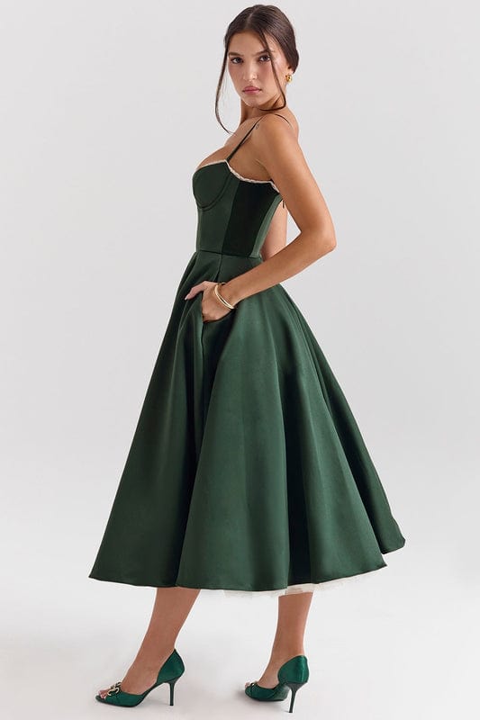 Celeste Corset-Style Sleeveless Midi Dress