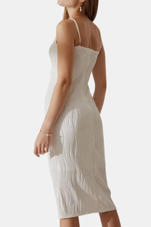 Chaya – Sculpted Ripple Texture Minimal Midi Dress