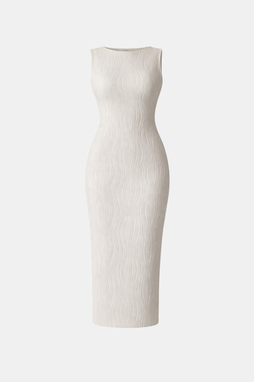 Chaya – Sculpted Ripple Texture Minimal Midi Dress