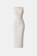 Chaya – Sculpted Ripple Texture Minimal Midi Dress