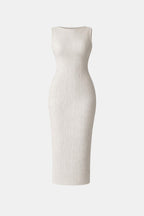 Chaya – Sculpted Ripple Texture Minimal Midi Dress