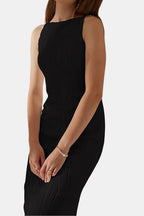 Chaya – Sculpted Ripple Texture Minimal Midi Dress