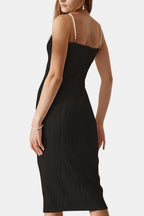 Chaya – Sculpted Ripple Texture Minimal Midi Dress