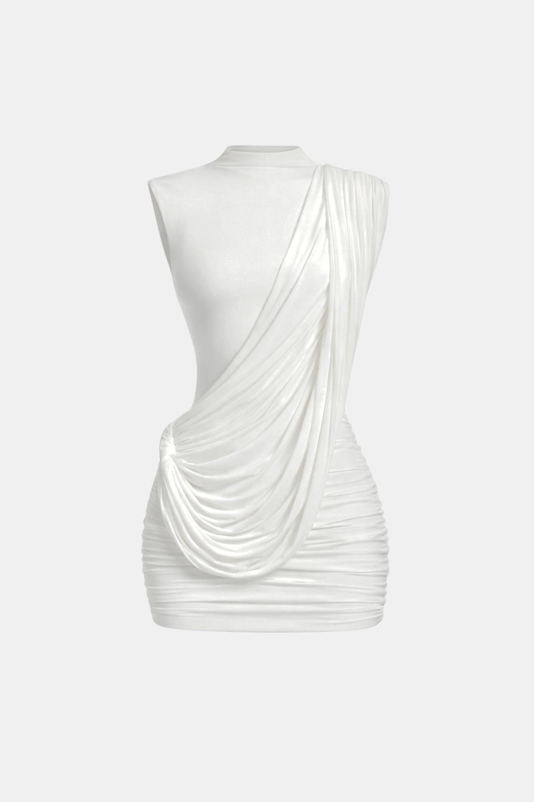 Dahlia High Neck Draped Mini Dress