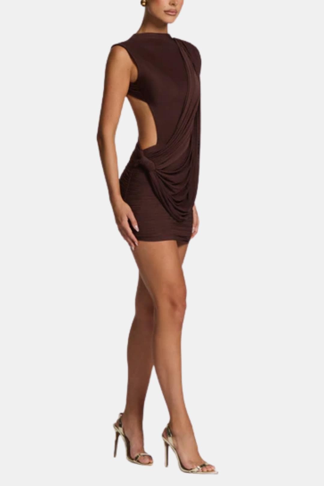 Dahlia High Neck Draped Mini Dress