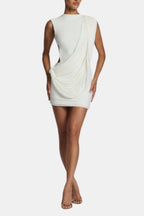 Dahlia High Neck Draped Mini Dress