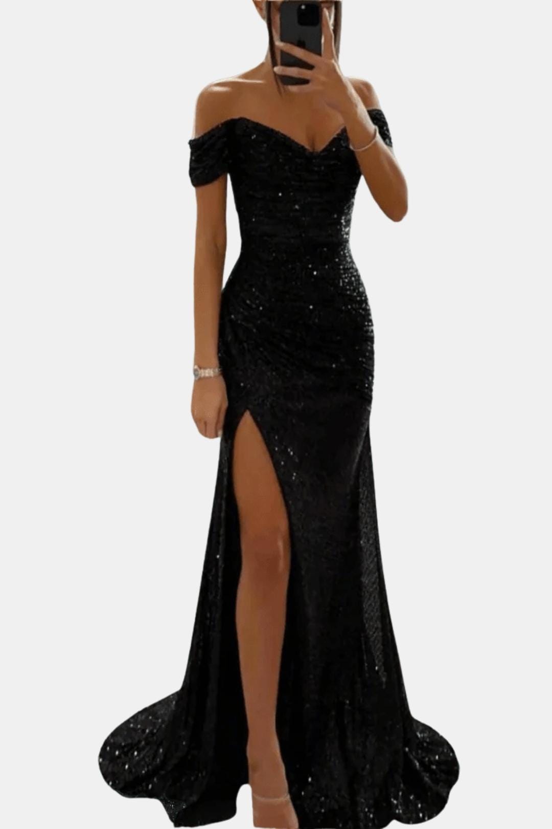 Diana Off-Shoulder Sequin Maxi Dress