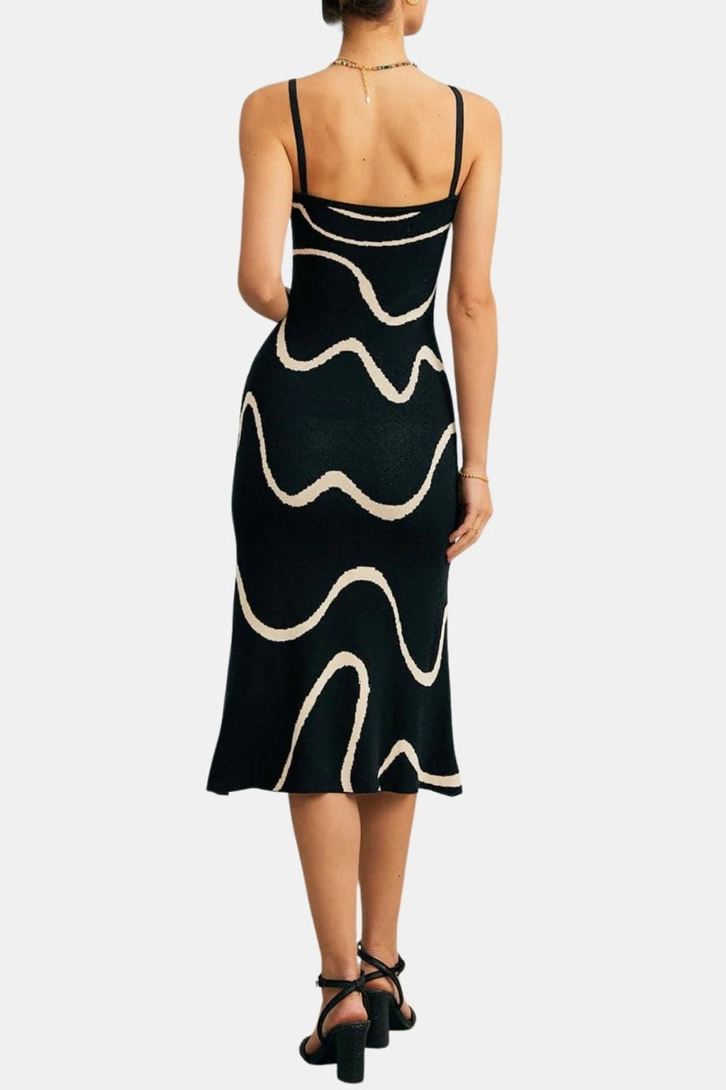 Charlotte Sculpted Ripple Texture Minimal Midi Dress