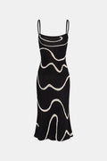 Charlotte Sculpted Ripple Texture Minimal Midi Dress