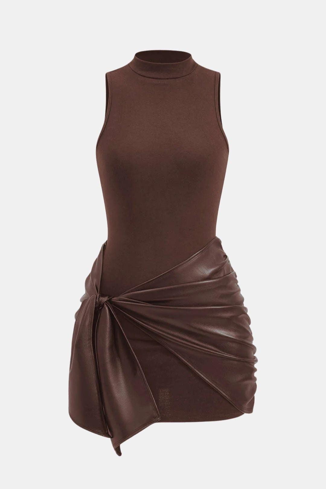 Ivy Tie Front Sleeveless Mini Dress