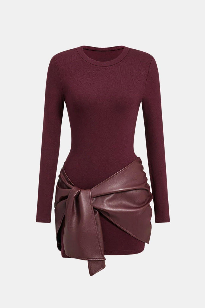 Sienna Faux Leather Patchwork Mini Dress