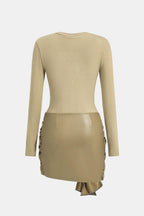 Sienna Faux Leather Patchwork Mini Dress