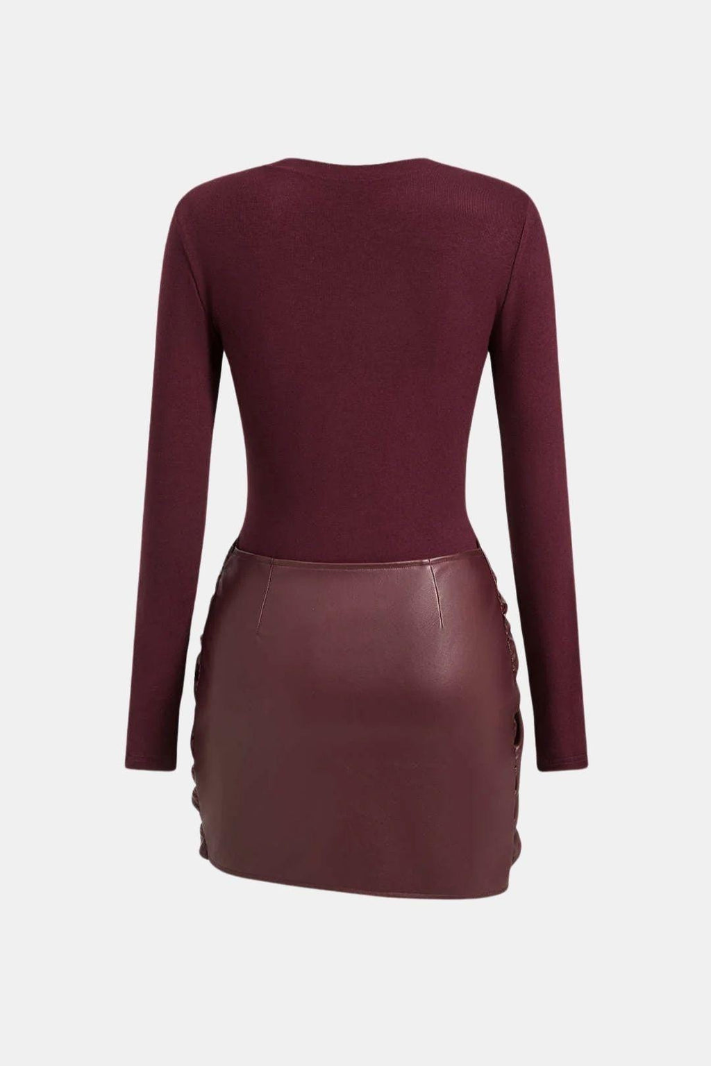 Sienna Faux Leather Patchwork Mini Dress