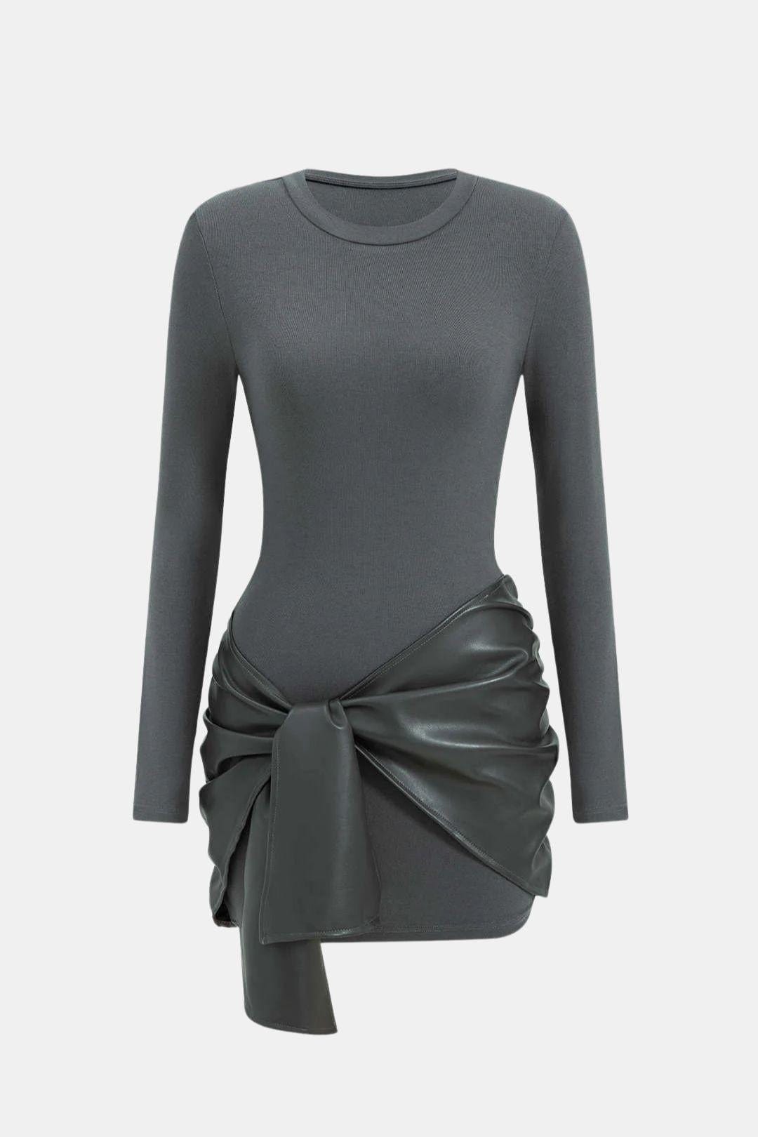 Sienna Faux Leather Patchwork Mini Dress