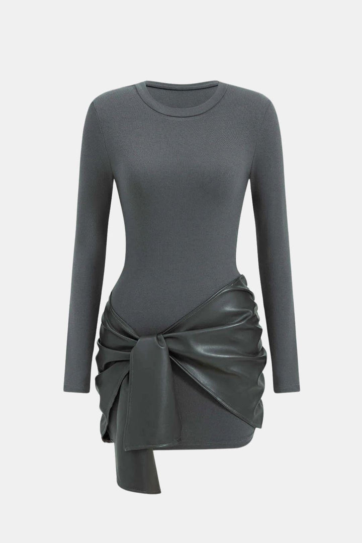 Sienna Faux Leather Patchwork Mini Dress