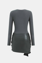 Sienna Faux Leather Patchwork Mini Dress