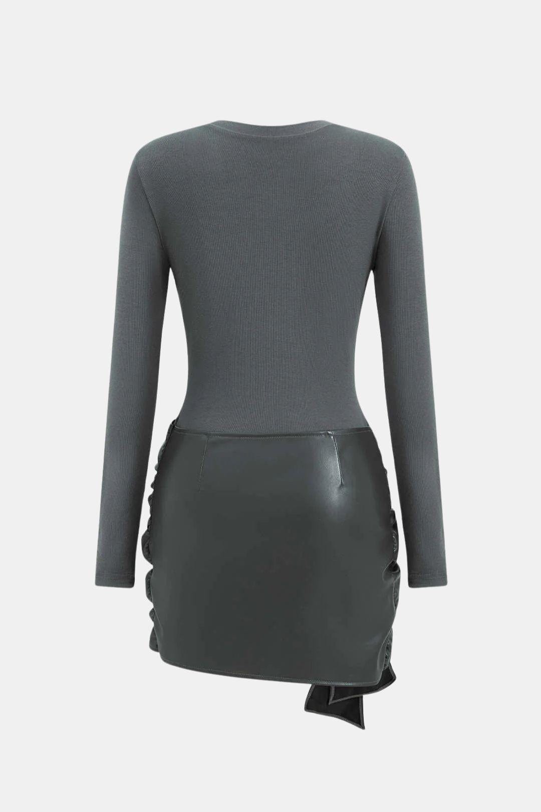 Sienna Faux Leather Patchwork Mini Dress