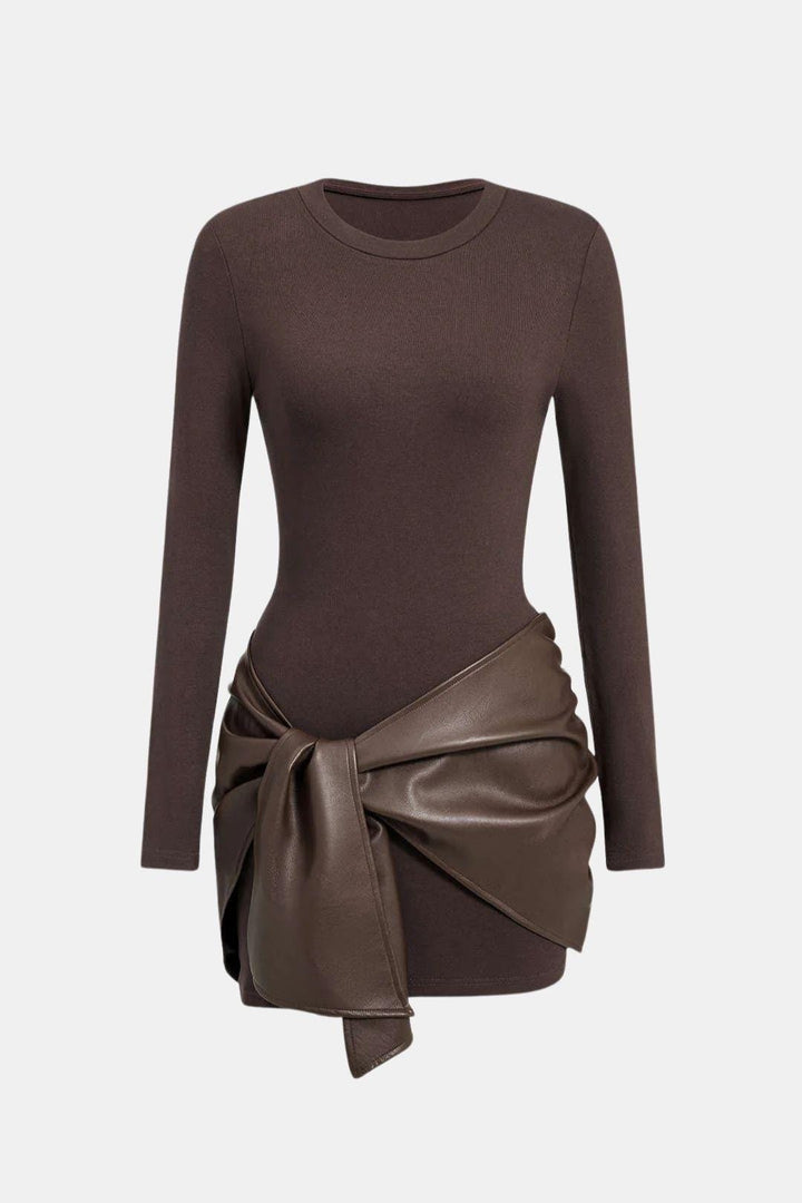 Sienna Faux Leather Patchwork Mini Dress