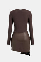 Sienna Faux Leather Patchwork Mini Dress
