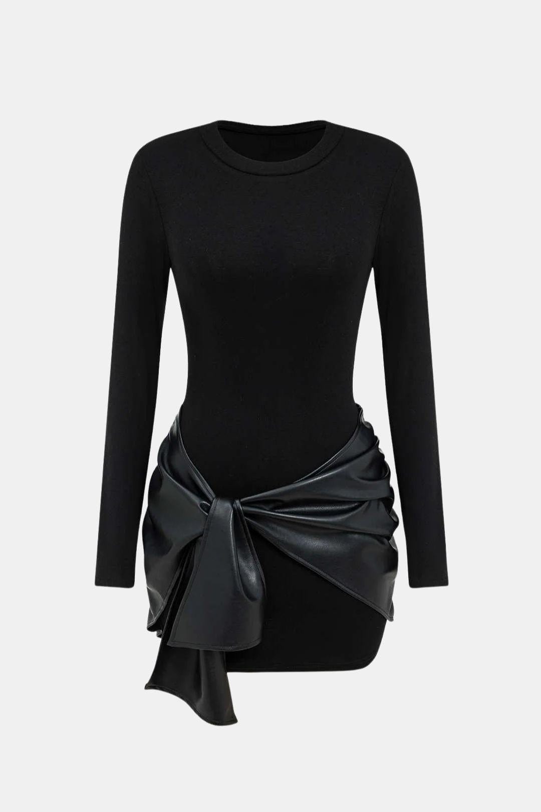 Sienna Faux Leather Patchwork Mini Dress