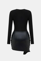 Sienna Faux Leather Patchwork Mini Dress