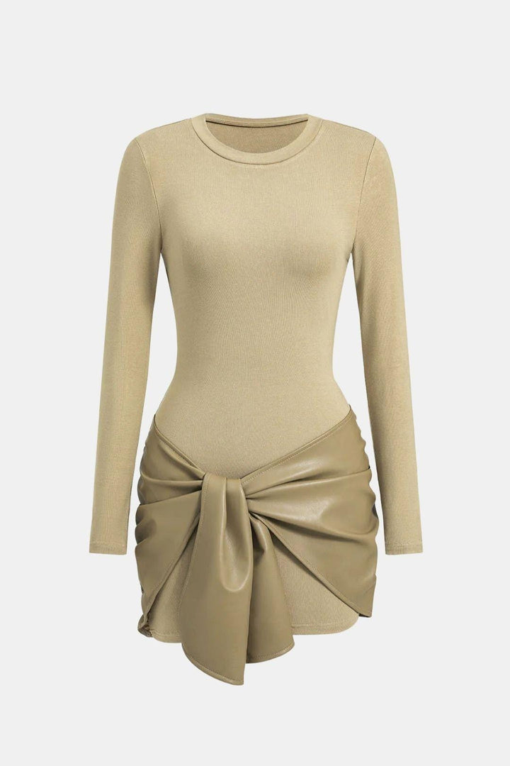 Sienna Faux Leather Patchwork Mini Dress