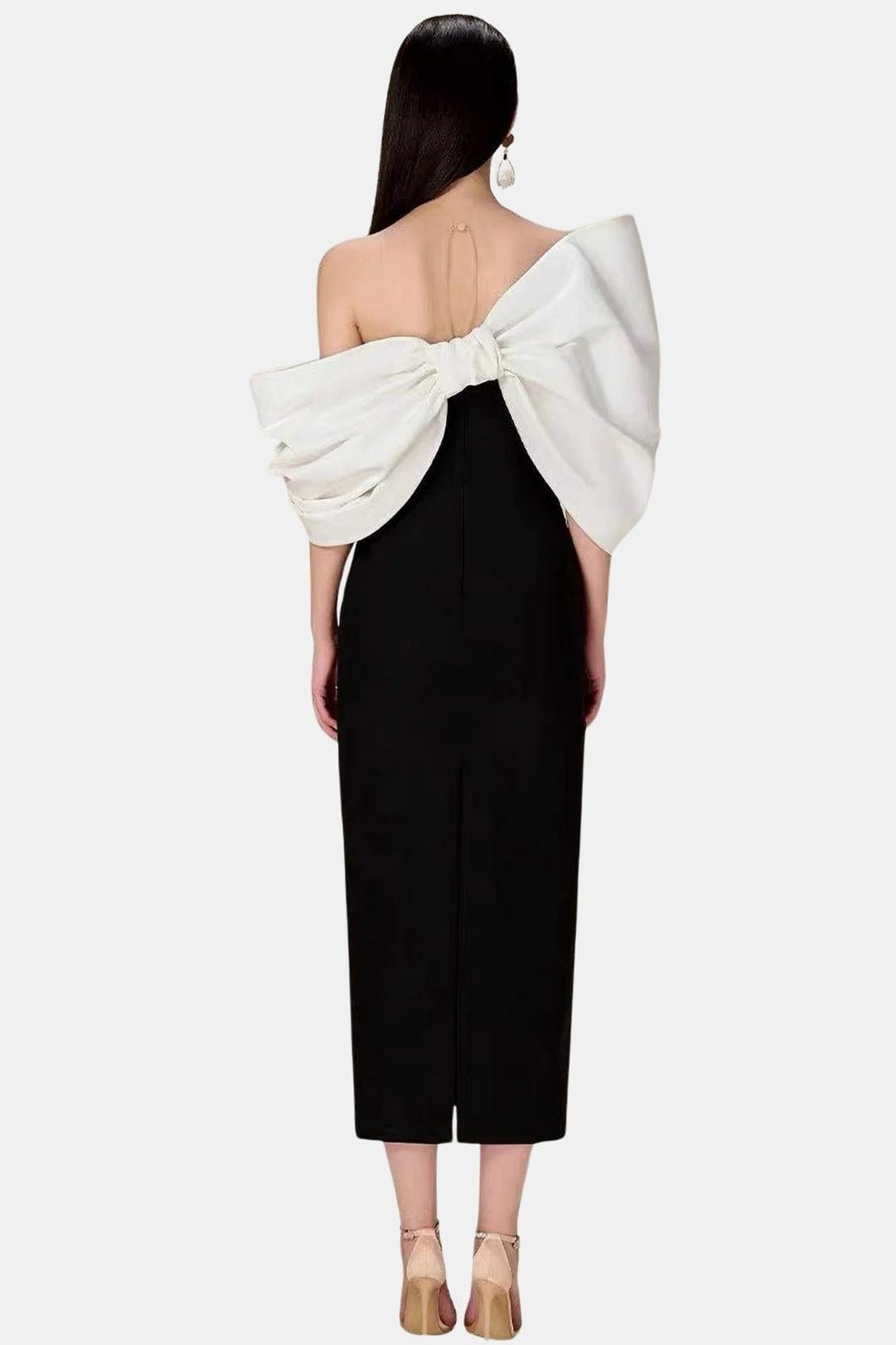 Valentina Bowknot Contrast Midi Dress