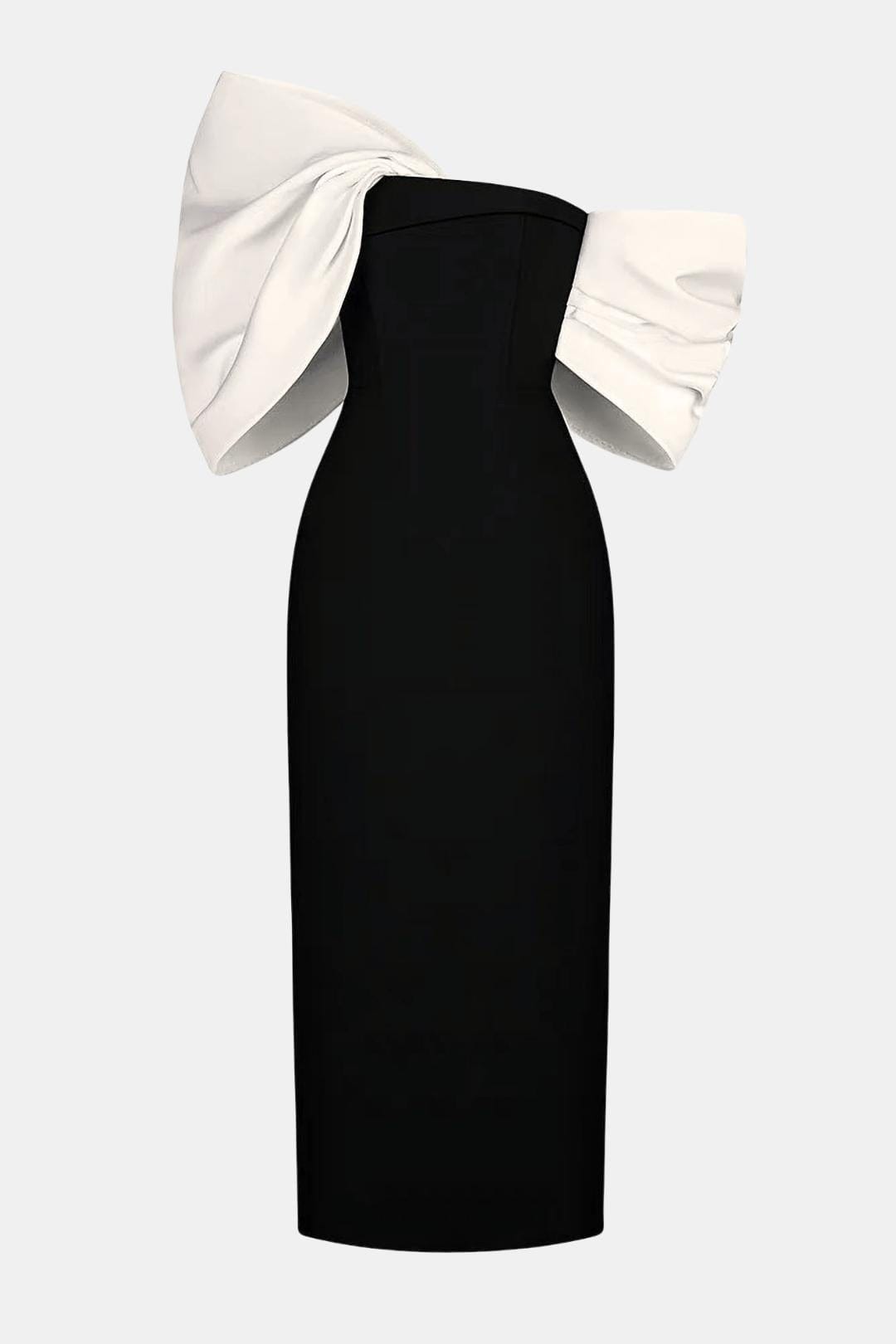 Valentina Bowknot Contrast Midi Dress