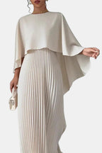 Vivienne Pleated Chiffon High Neck Maxi Dress