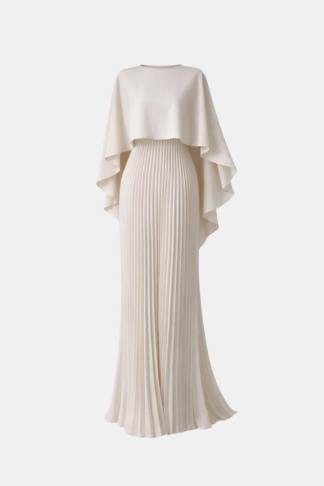 Vivienne Pleated Chiffon High Neck Maxi Dress