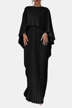 Vivienne Pleated Chiffon High Neck Maxi Dress
