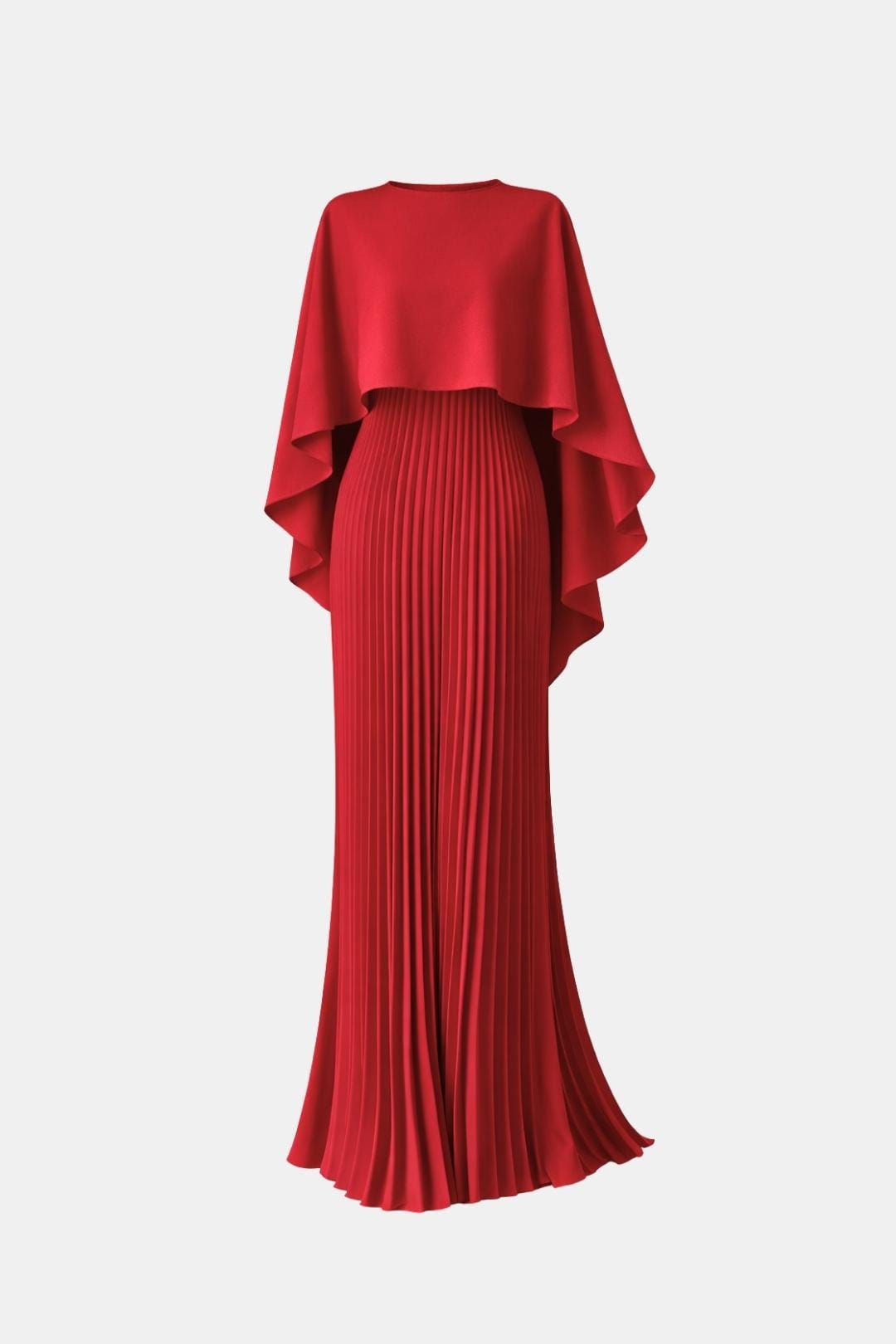 Vivienne Pleated Chiffon High Neck Maxi Dress