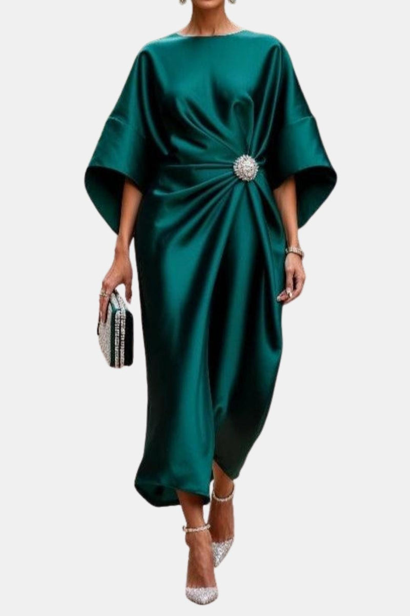 Valencia Wide Sleeve Satin Maxi Dress