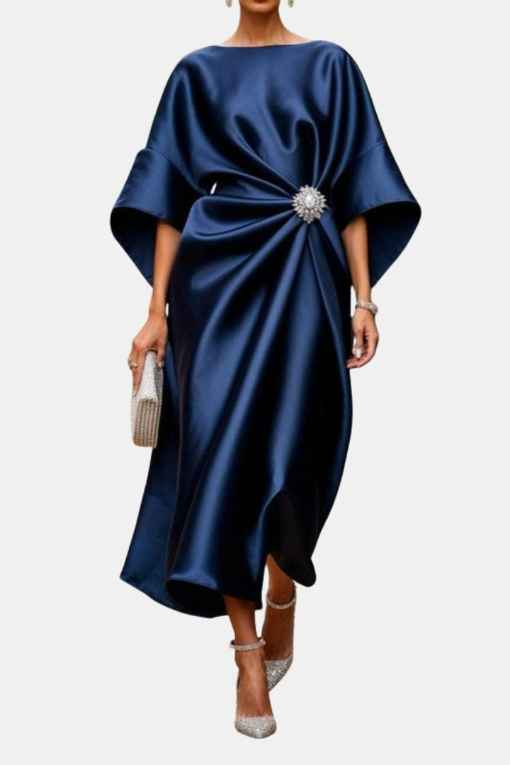 Valencia Wide Sleeve Satin Maxi Dress