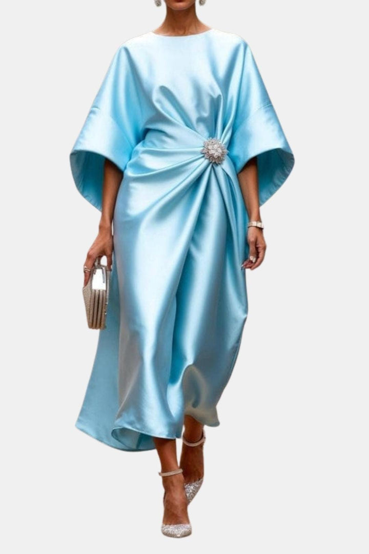Valencia Wide Sleeve Satin Maxi Dress