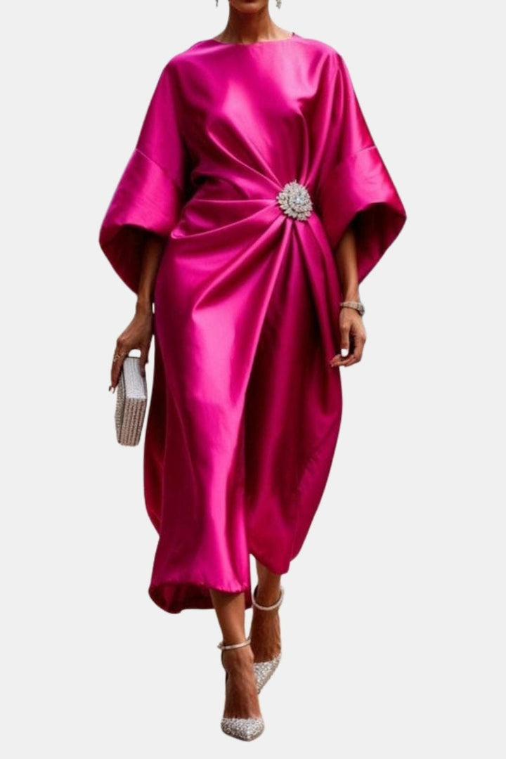 Valencia Wide Sleeve Satin Maxi Dress