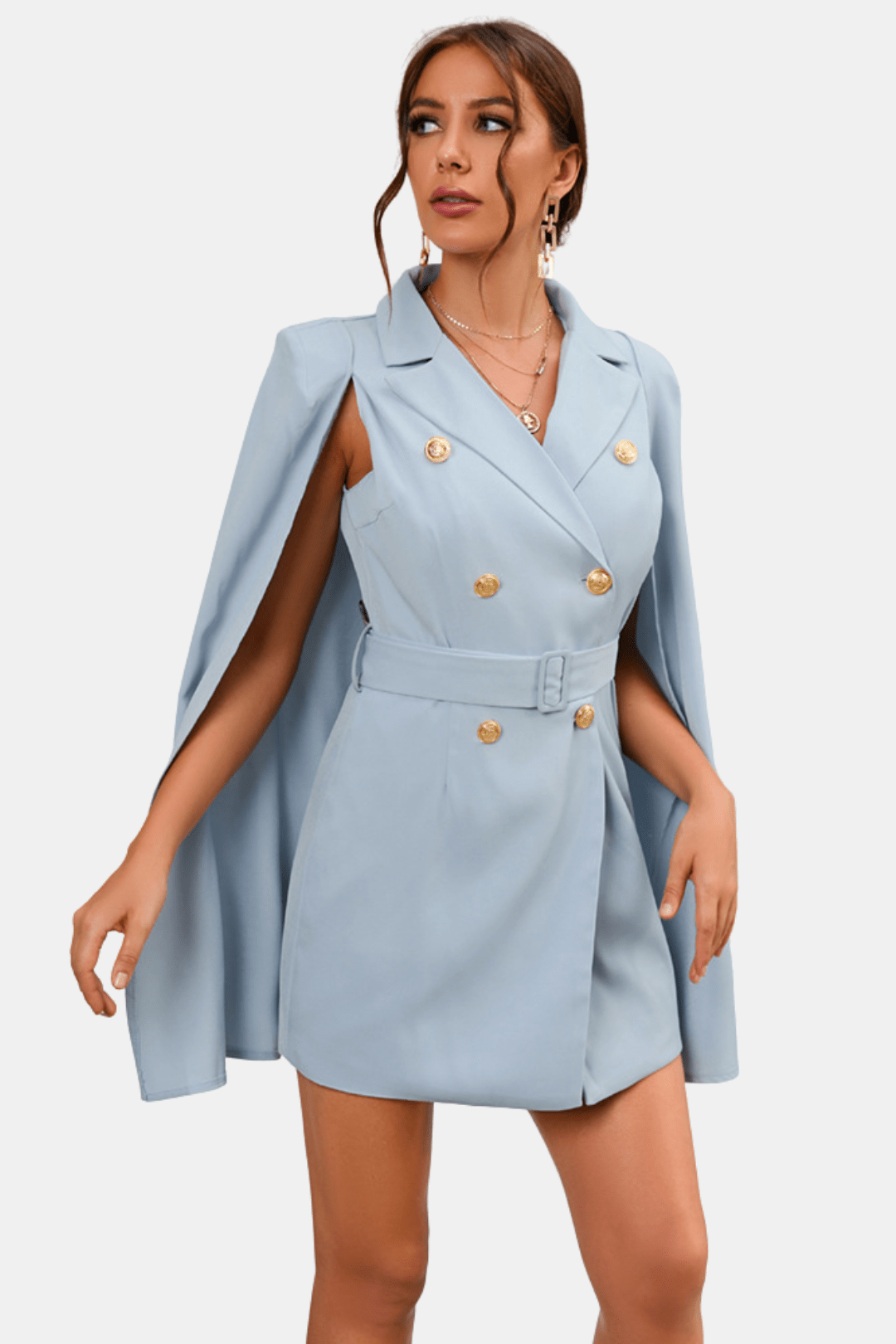 Victoria Blazer Dress with Cape Detail
