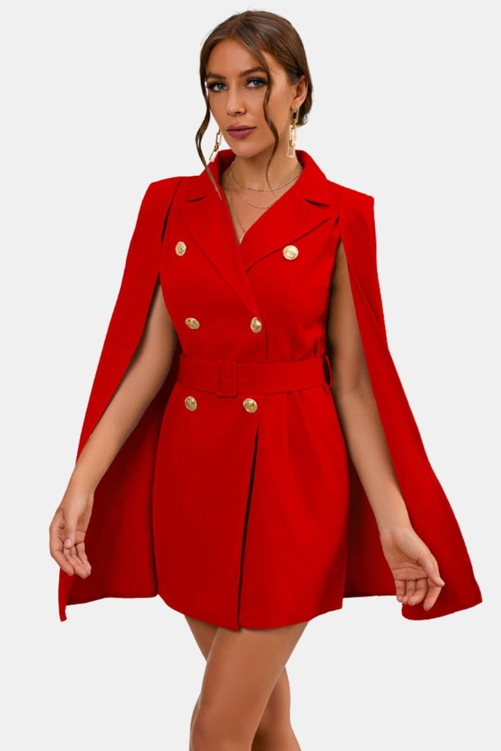 Victoria Blazer Dress with Cape Detail