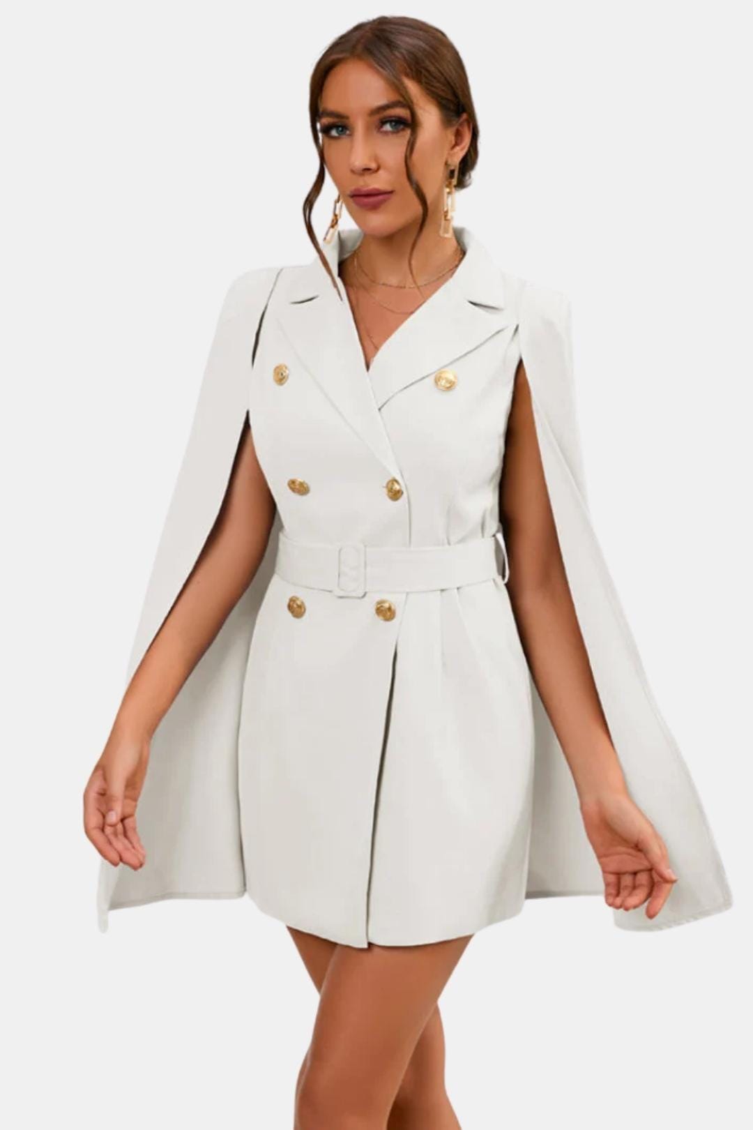 Victoria Blazer Dress with Cape Detail